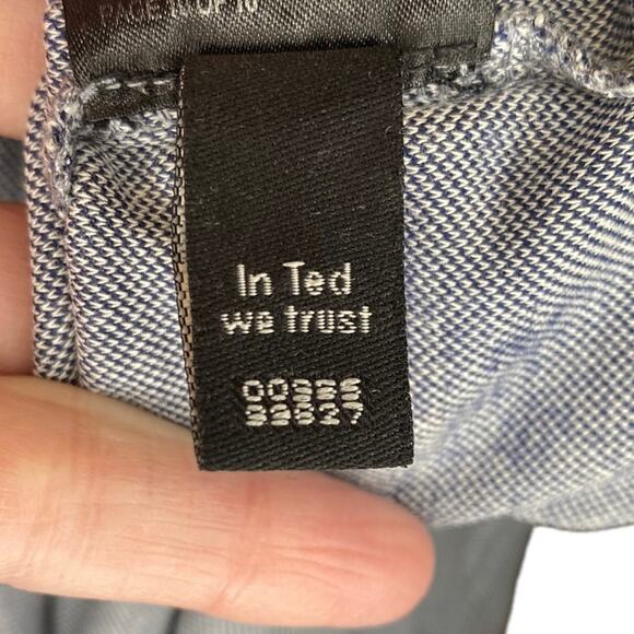 TED BAKER Navy/White Polo‎ with Contrasting Collar & Chest Pocket Size 7 (L/XL) - Picture 9 of 12